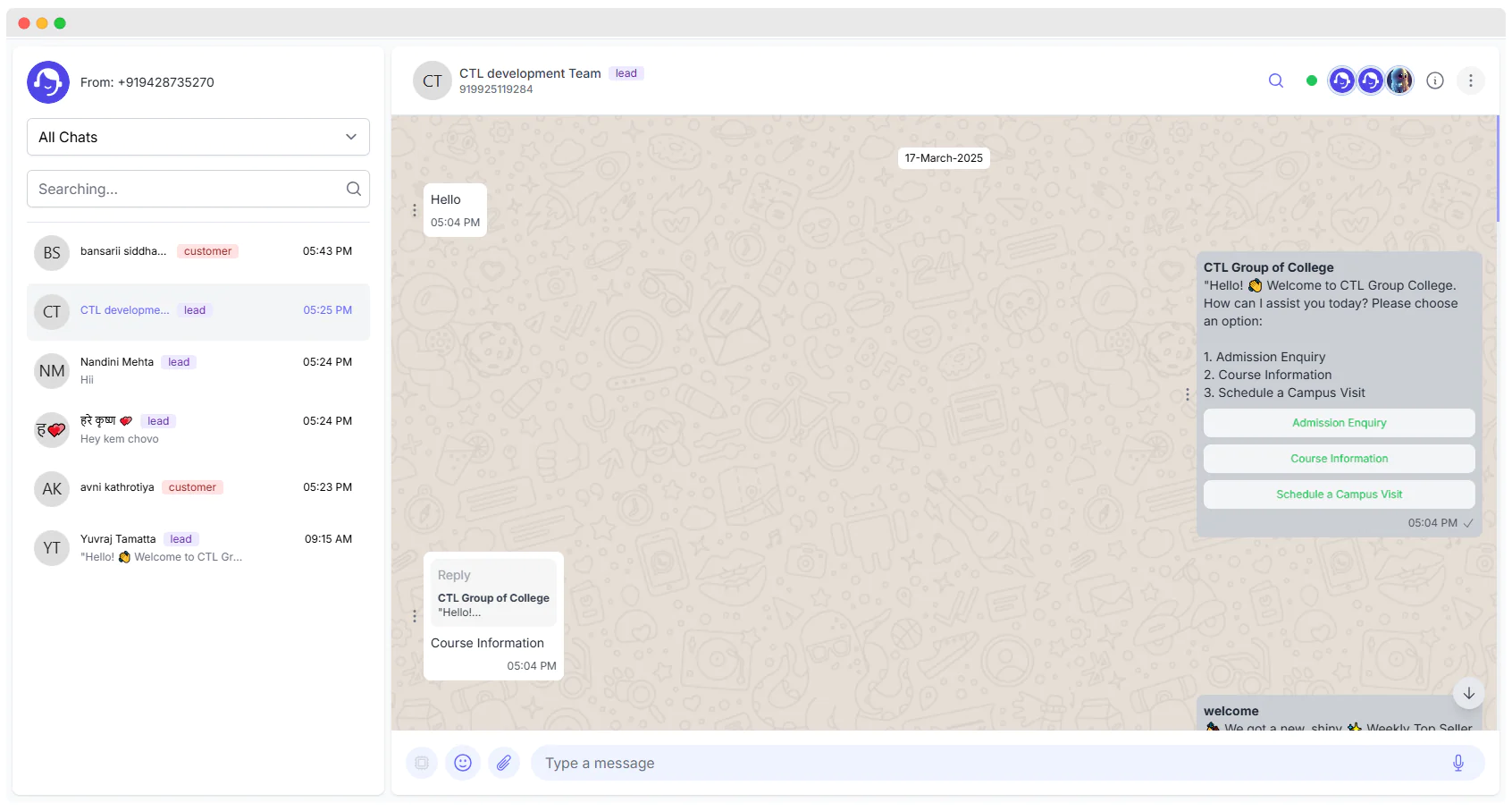 WhatsApp CRM Plataforma de marketing y automatización de WhatsApp con bots, chats, envío masivo de m